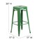 Emma and Oliver Kam Backless Metal Indoor-Outdoor Stool with All-Weather Polystyrene Seat